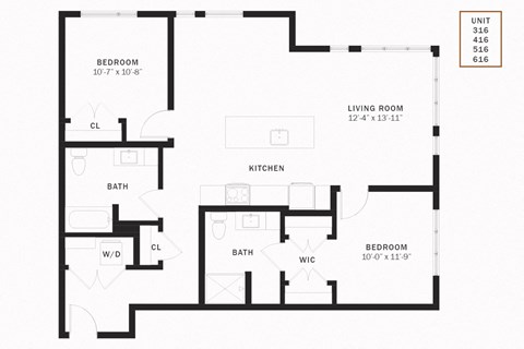 Coen 2 Bedroom 1155 SF